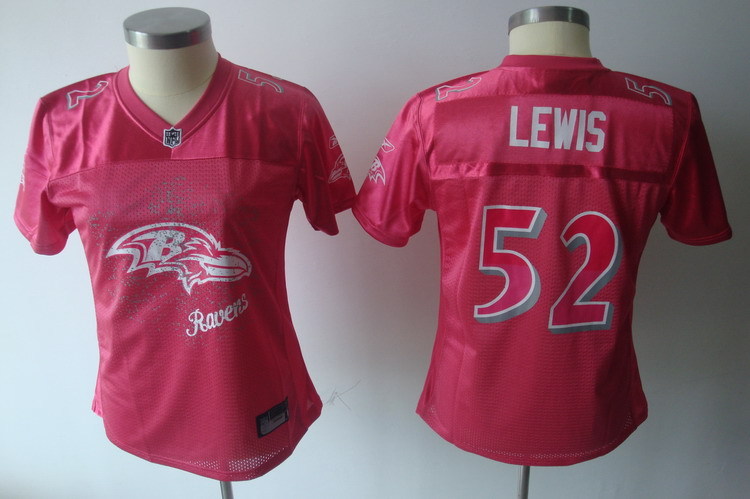 Ravens #52 Ray Lewis Pink 2011 Women's Fem Fan Stitched NFL Jersey